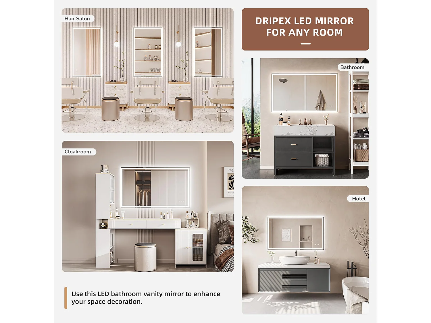 Miroir Salle de Bain 70x120cm avec Éclairage LED, Miroir Mural Dimmable 3 Couleurs, Interrupteur Tactile et Fonction Mémoire