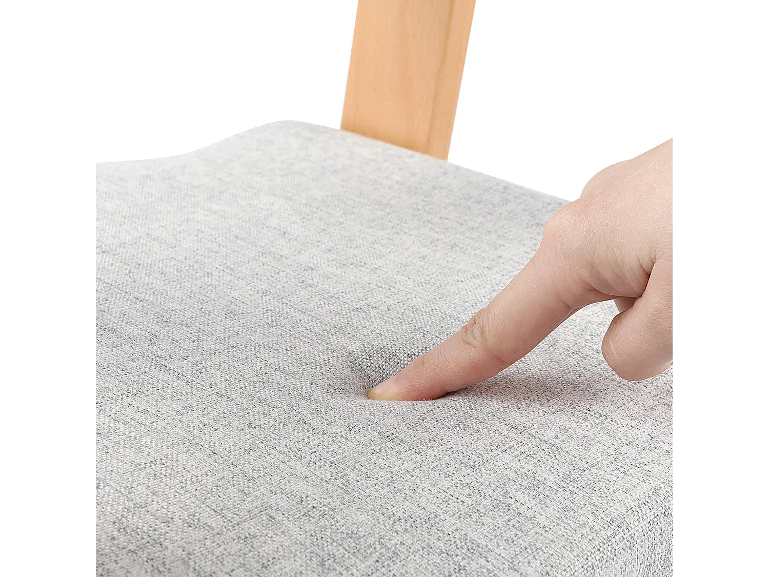 Chaise Haute YOLEO en Bois, Réglable en Hauteur pour Enfants de 2 à 12 Ans - Pour Repas et Apprentissage (Naturel avec Coussin)