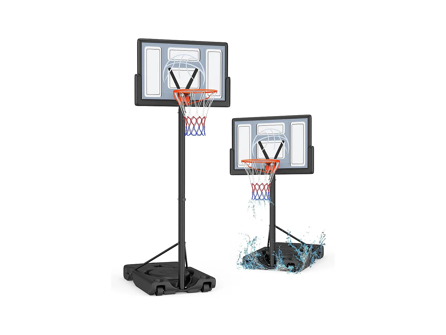 Yohood basketbalring voor buiten, hoogte van 135 tot 305 cm, basketbalring voor kinderen, tieners en volwassenen