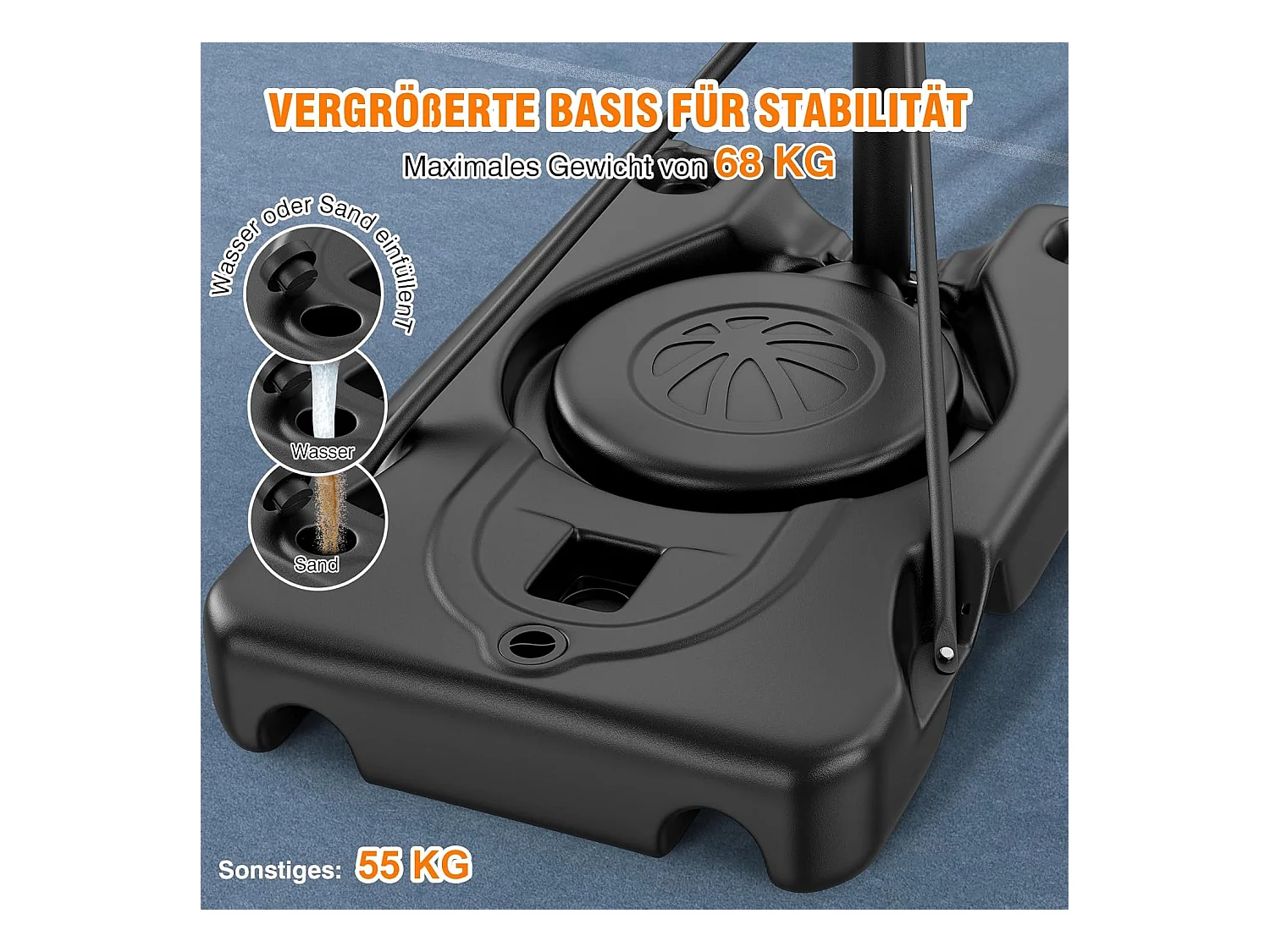 Yohood basketbalring voor buiten, hoogte van 135 tot 305 cm, basketbalring voor kinderen, tieners en volwassenen