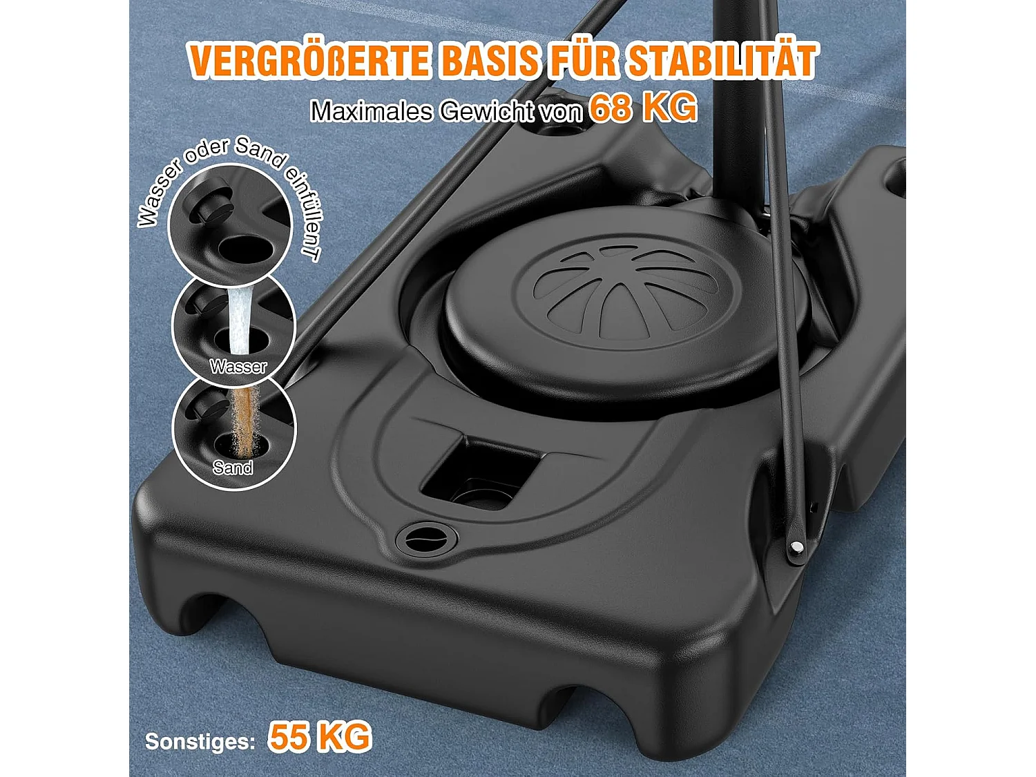 Panier de Basketball Yohood Extérieur, Hauteur Réglable de 135 à 305 cm, Panier de Basket pour Enfants, Adolescents, Adultes