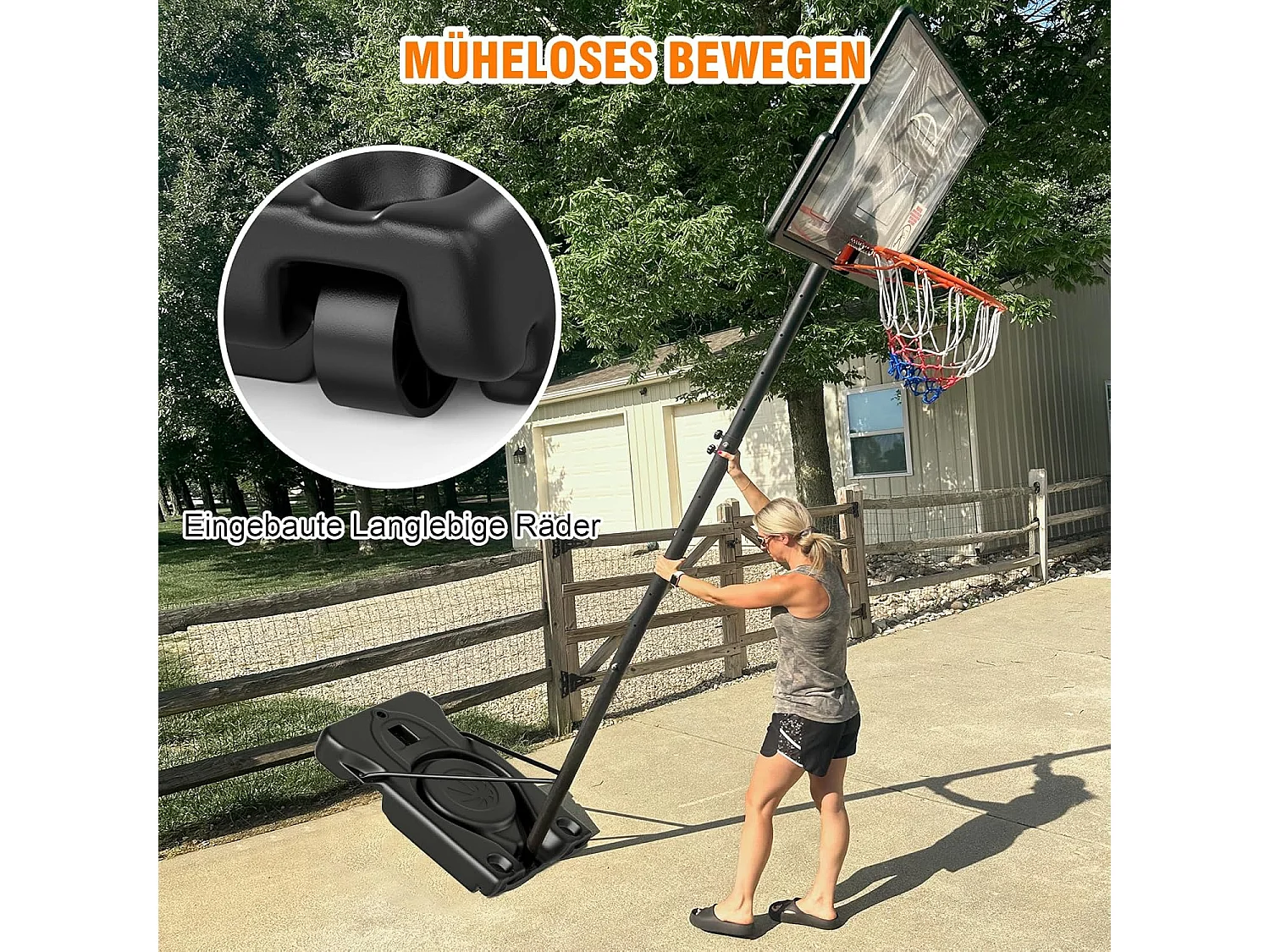 Panier de Basketball Yohood Extérieur, Hauteur Réglable de 135 à 305 cm, Panier de Basket pour Enfants, Adolescents, Adultes