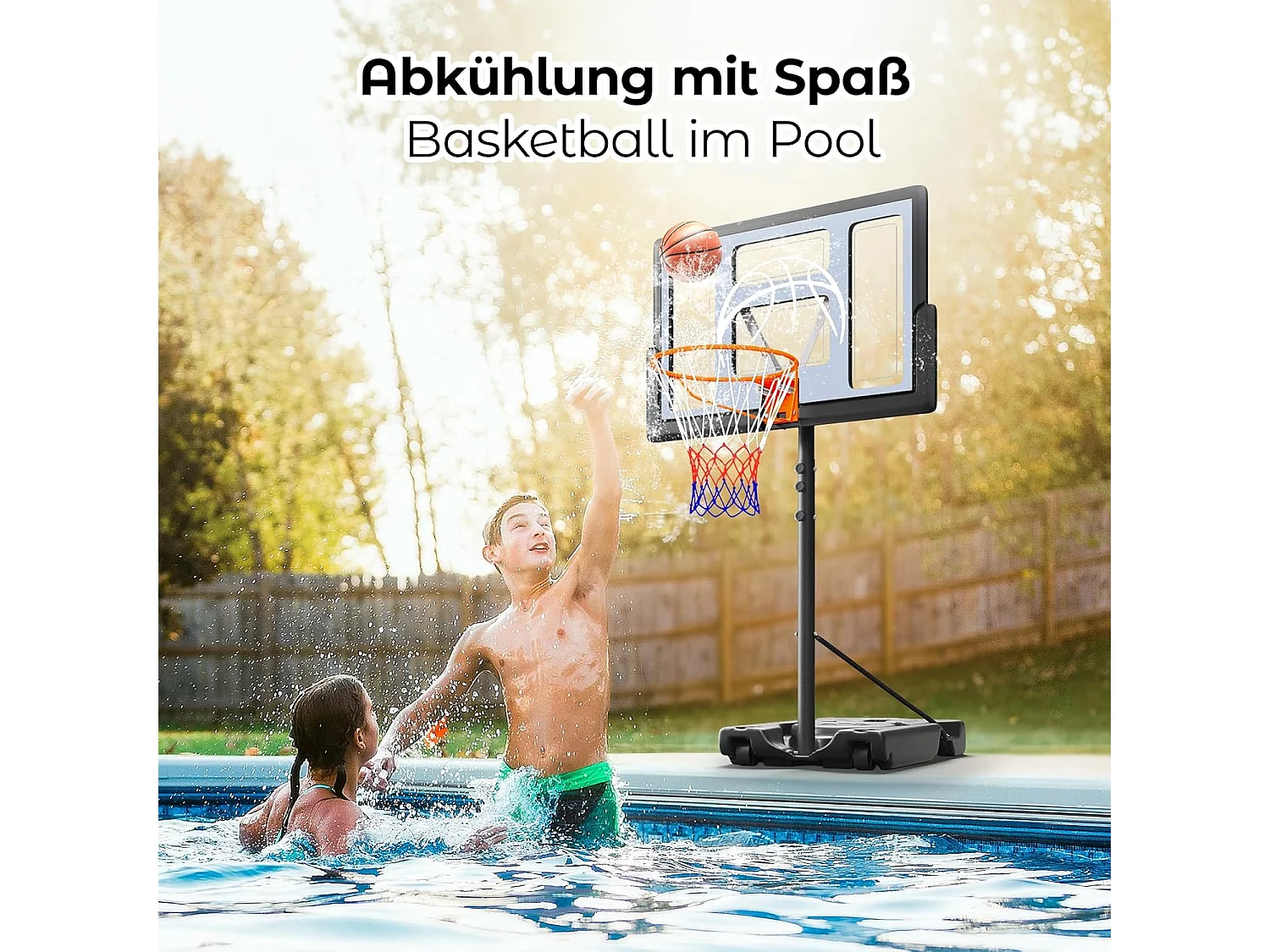 Panier de Basketball Yohood Extérieur, Hauteur Réglable de 135 à 305 cm, Panier de Basket pour Enfants, Adolescents, Adultes