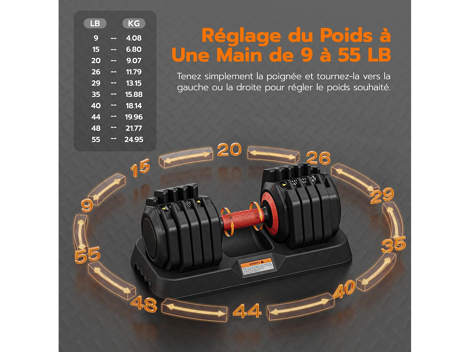 Manubri regolabili 2-24,5 kg, 5/10 in 1 con base portaoggetti, ideali per bodybuilding, sollevamento pesi, allenamento a casa e palestra