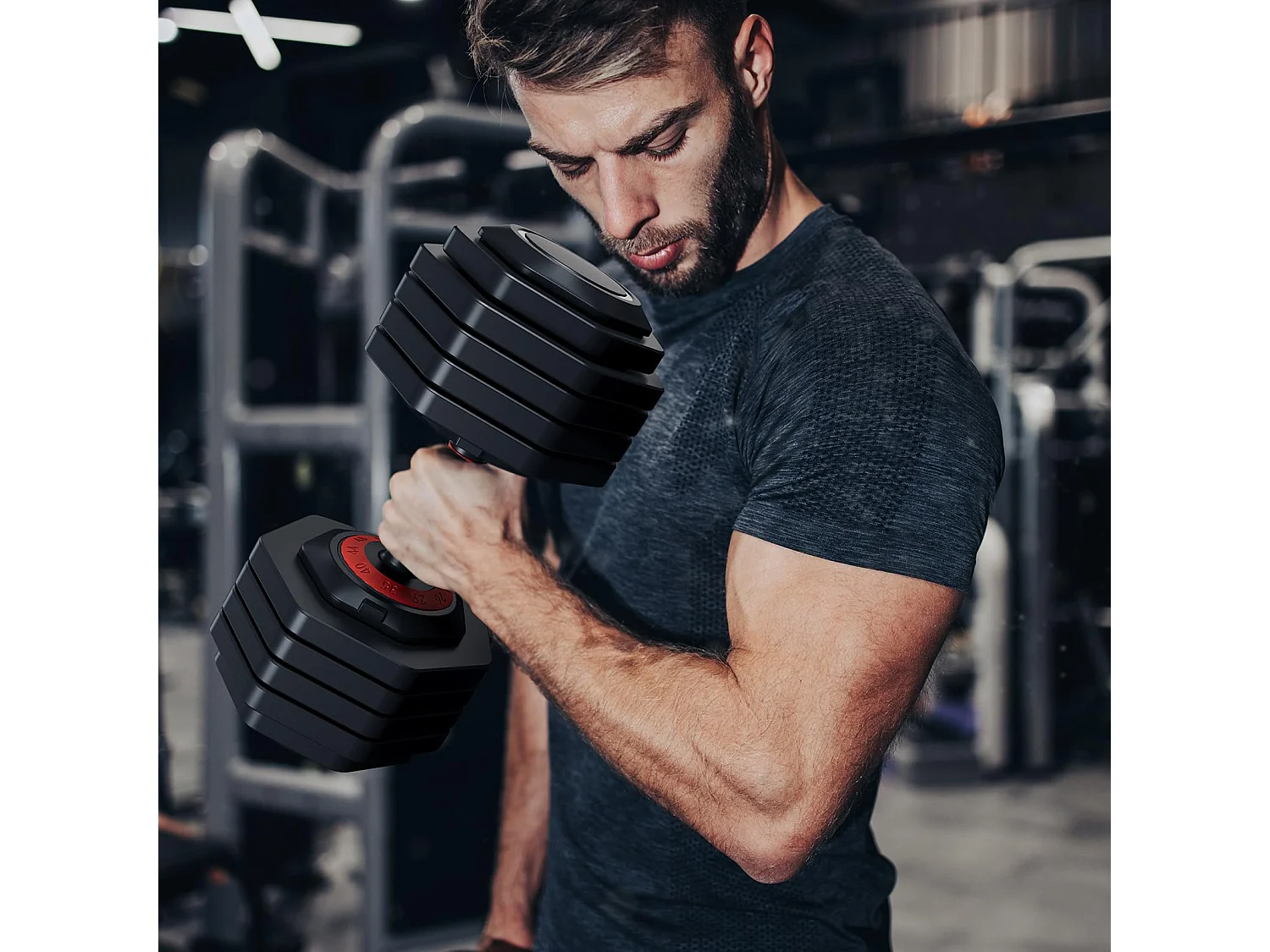 Manubri regolabili 2-24,5 kg, 5/10 in 1 con base portaoggetti, ideali per bodybuilding, sollevamento pesi, allenamento a casa e palestra