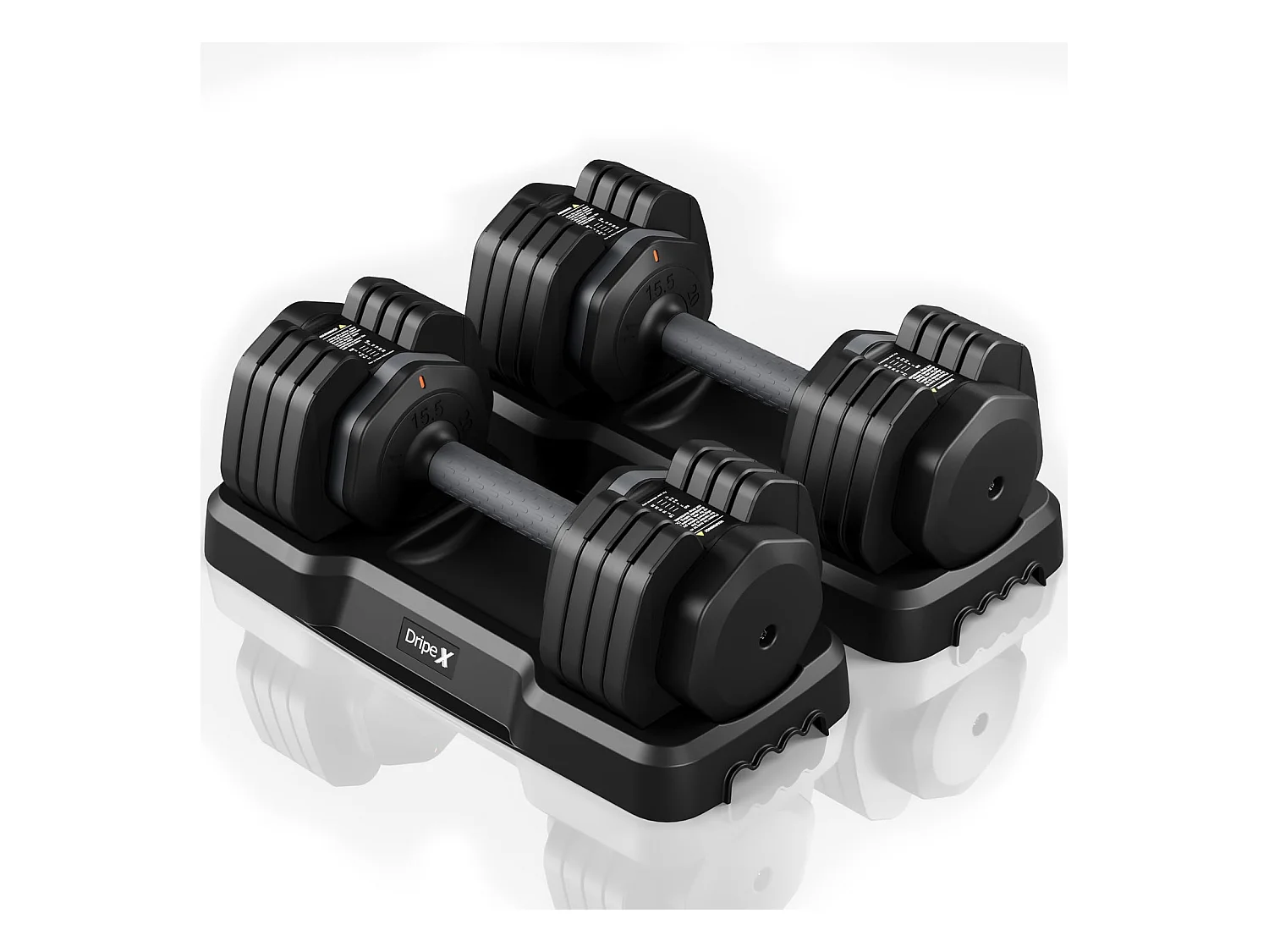Haltères réglables 2-24,5 kg, 5/10 en 1, avec base de rangement, pour musculation, home gym et salle de sport, pratique et compact