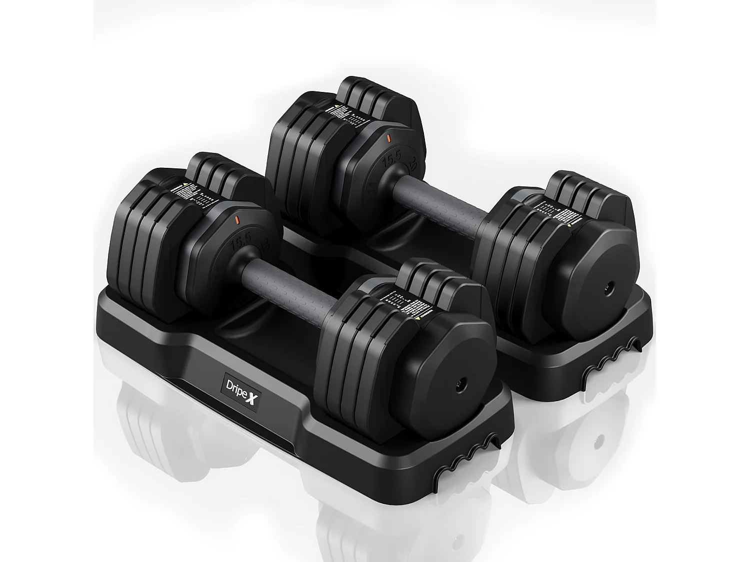 Haltères réglables 2-24,5 kg, 5/10 en 1, avec base de rangement, pour musculation, home gym et salle de sport, pratique et compact