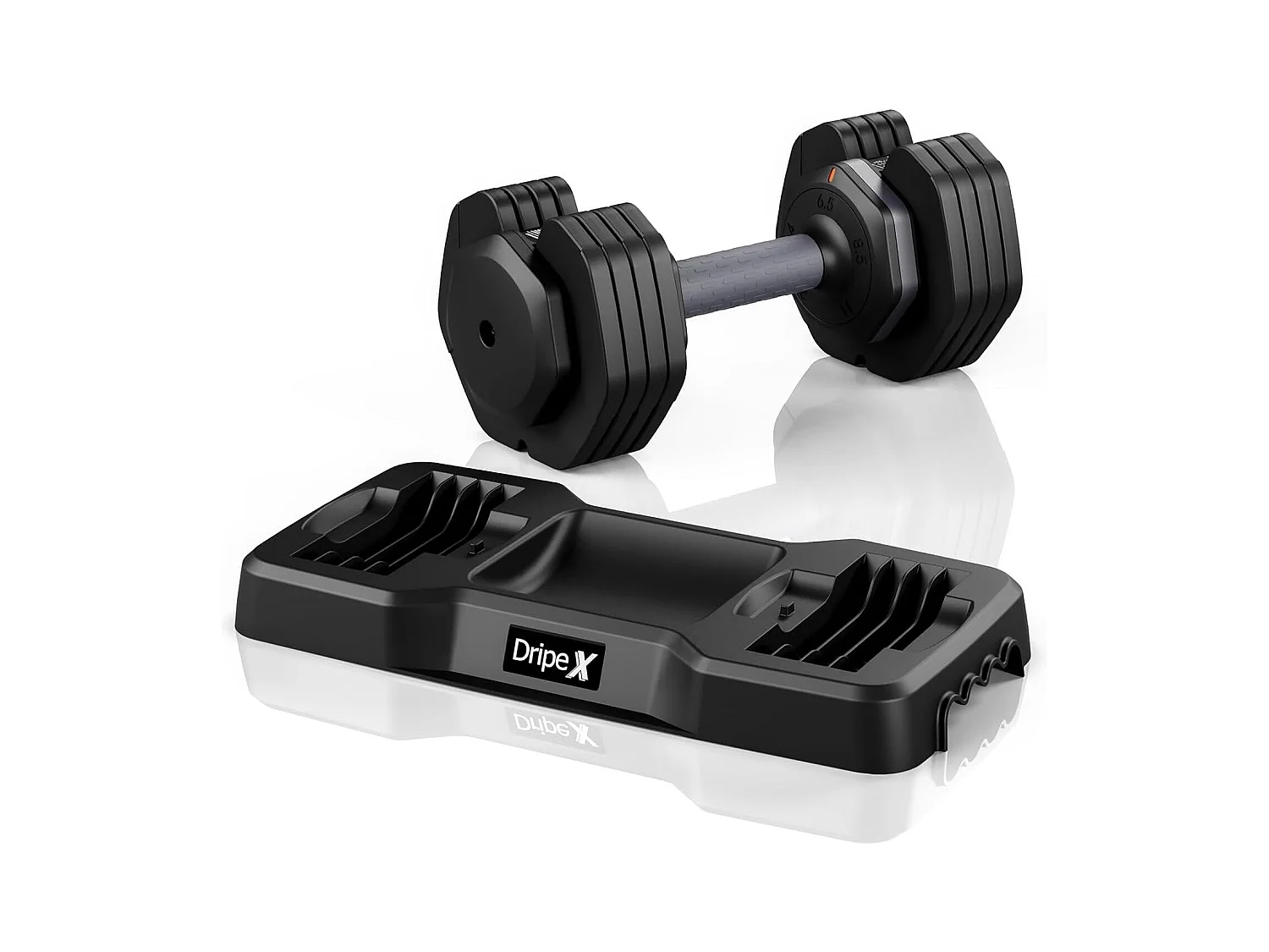 Haltères réglables 2-24,5 kg, 5/10 en 1 avec support, pour musculation, home gym et salle de sport, compact et pratique