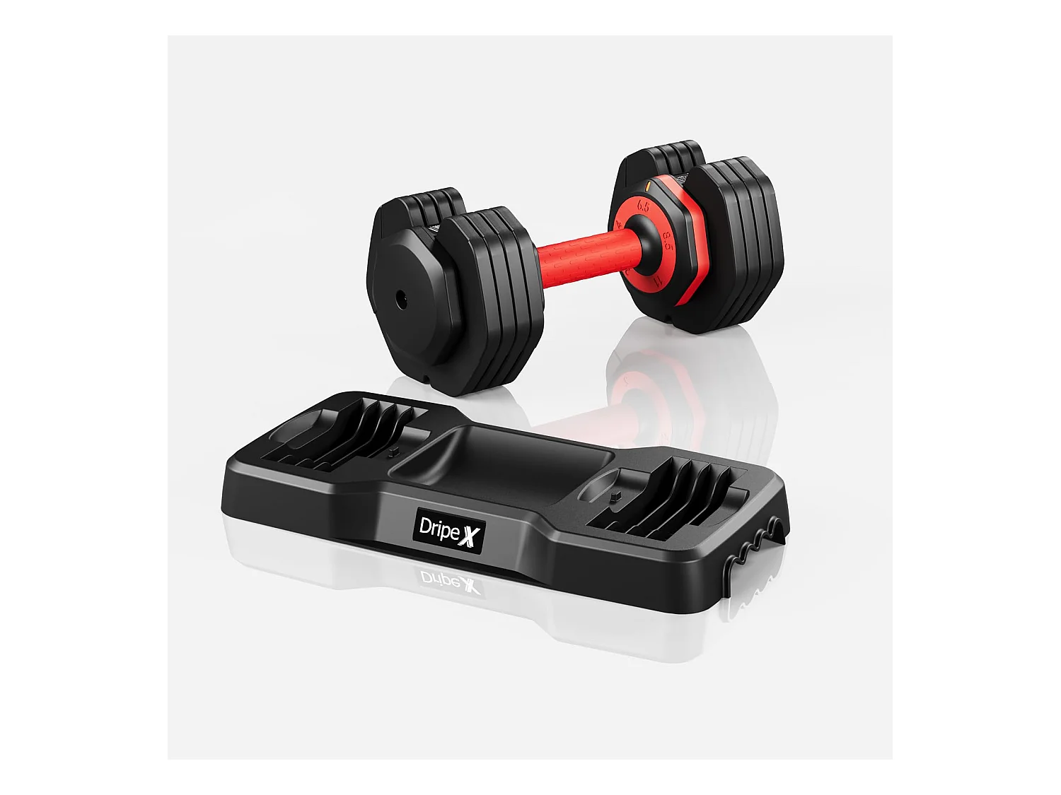 Haltères réglables 2-24,5 kg, 5/10 en 1 avec base de rangement, compact, pratique pour musculation, home gym et salle de sport