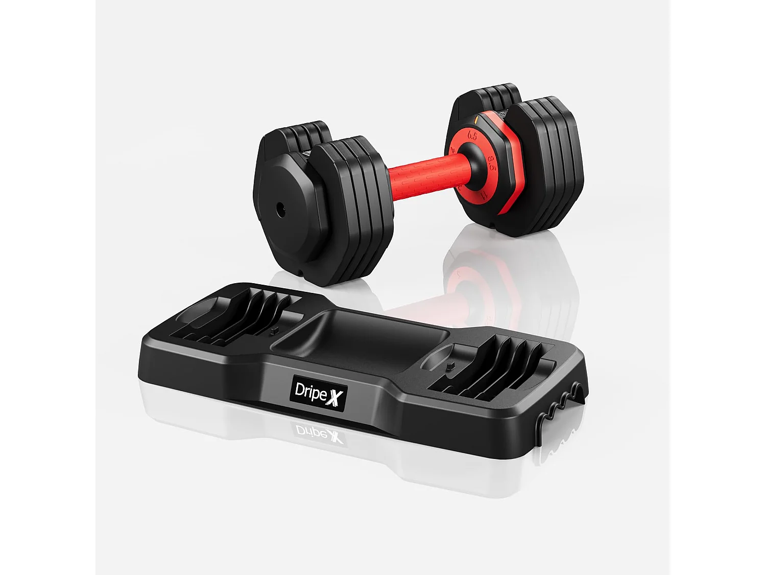 Haltères réglables 2-24,5 kg, 5/10 en 1 avec base de rangement, compact, pratique pour musculation, home gym et salle de sport