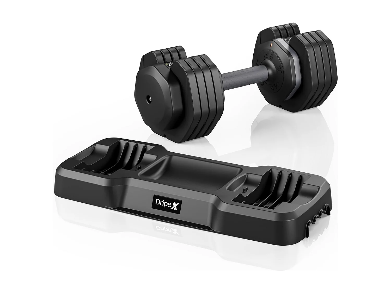 Haltères réglables 2-24,5 kg, 5/10 en 1, avec base de rangement, pour musculation, fitness à domicile et salle de sport