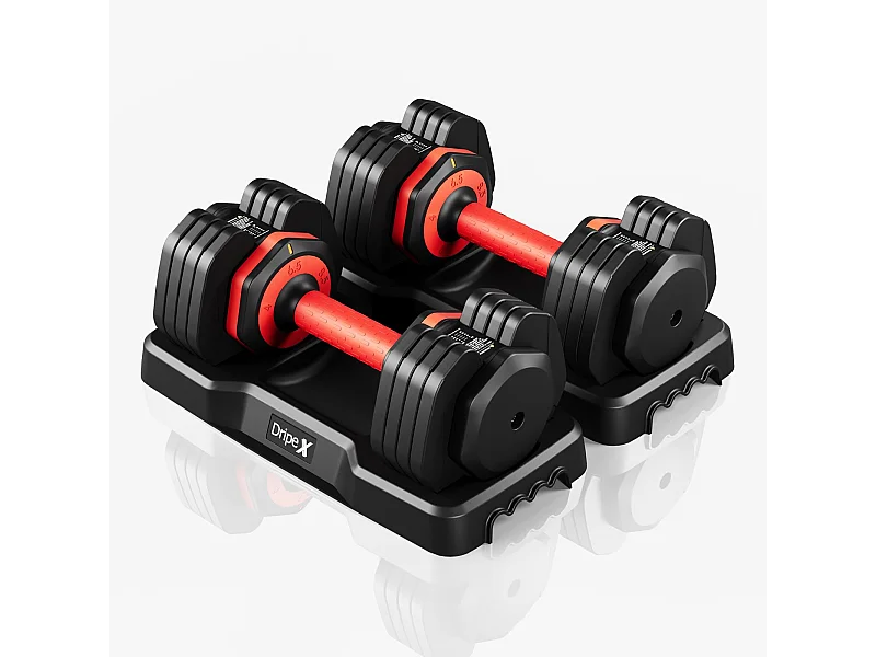 Manubri regolabili 2-24,5 kg, 5/10 in 1, con base, per bodybuilding, palestra domestica e palestra, pratici e compatti