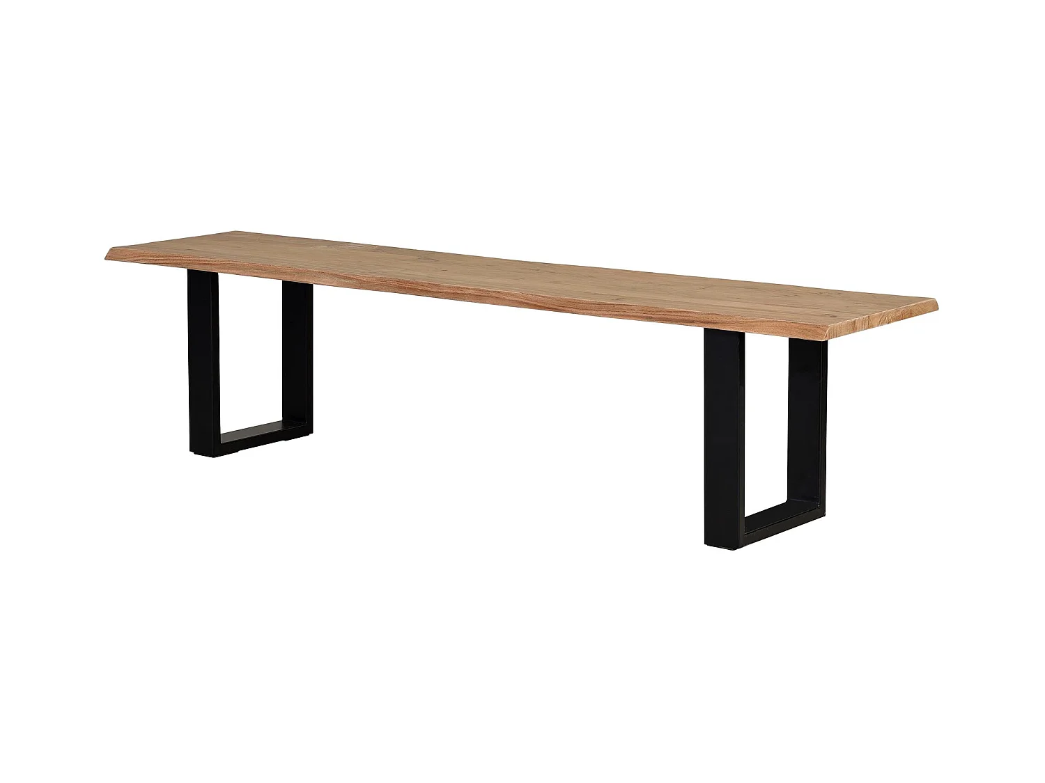 Banc en bois d'acacia et métal coloris naturel et noir