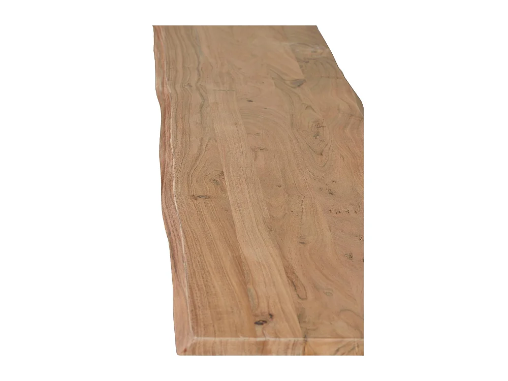 Banc en bois d'acacia et métal coloris naturel et noir