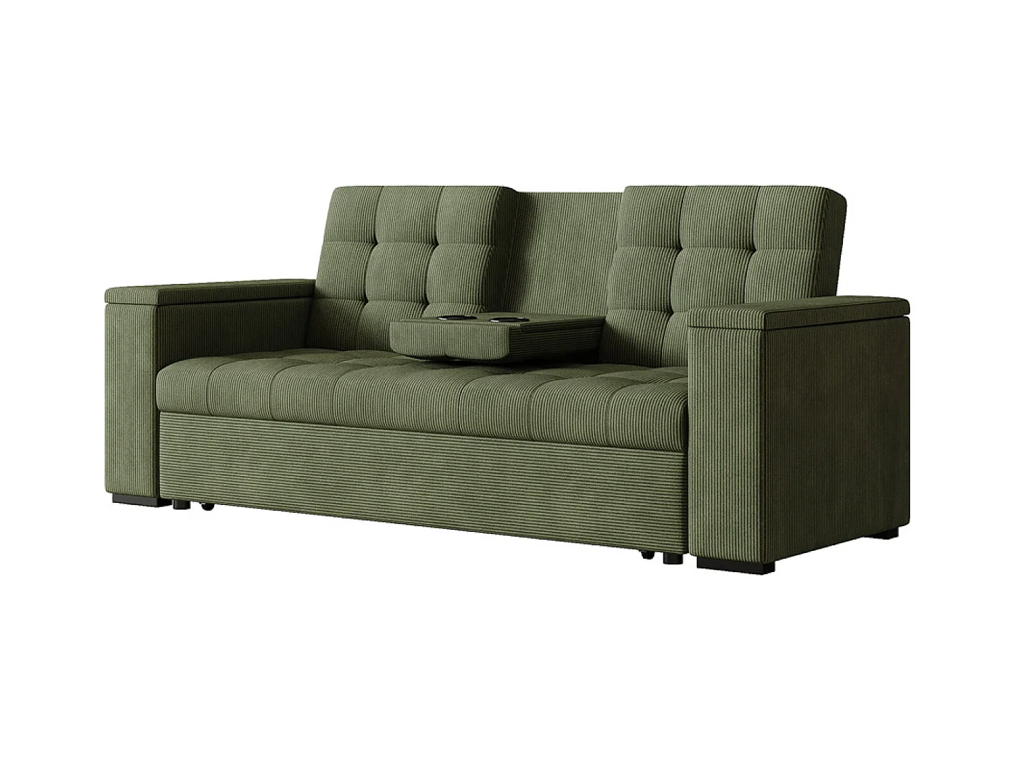 Canapé 3 places convertible vert velours côtelé NOHO