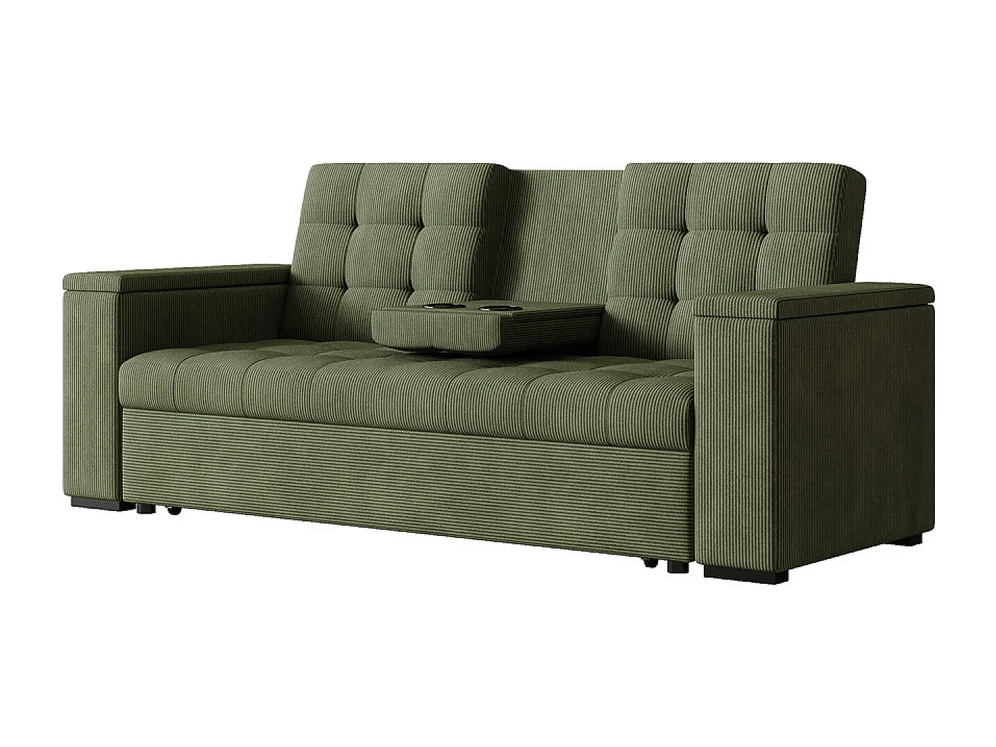 Canapé 3 places convertible vert velours côtelé NOHO