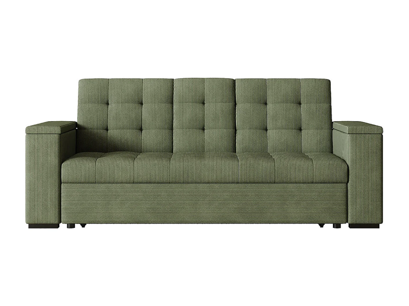 Canapé 3 places convertible vert velours côtelé NOHO