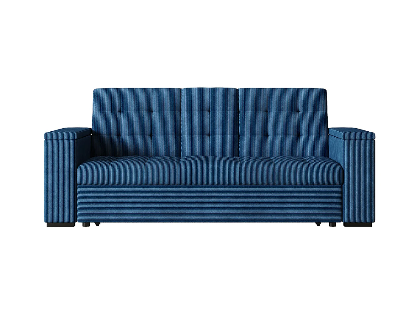 Canapé 3 places convertibles bleu velours côtelé NOHO