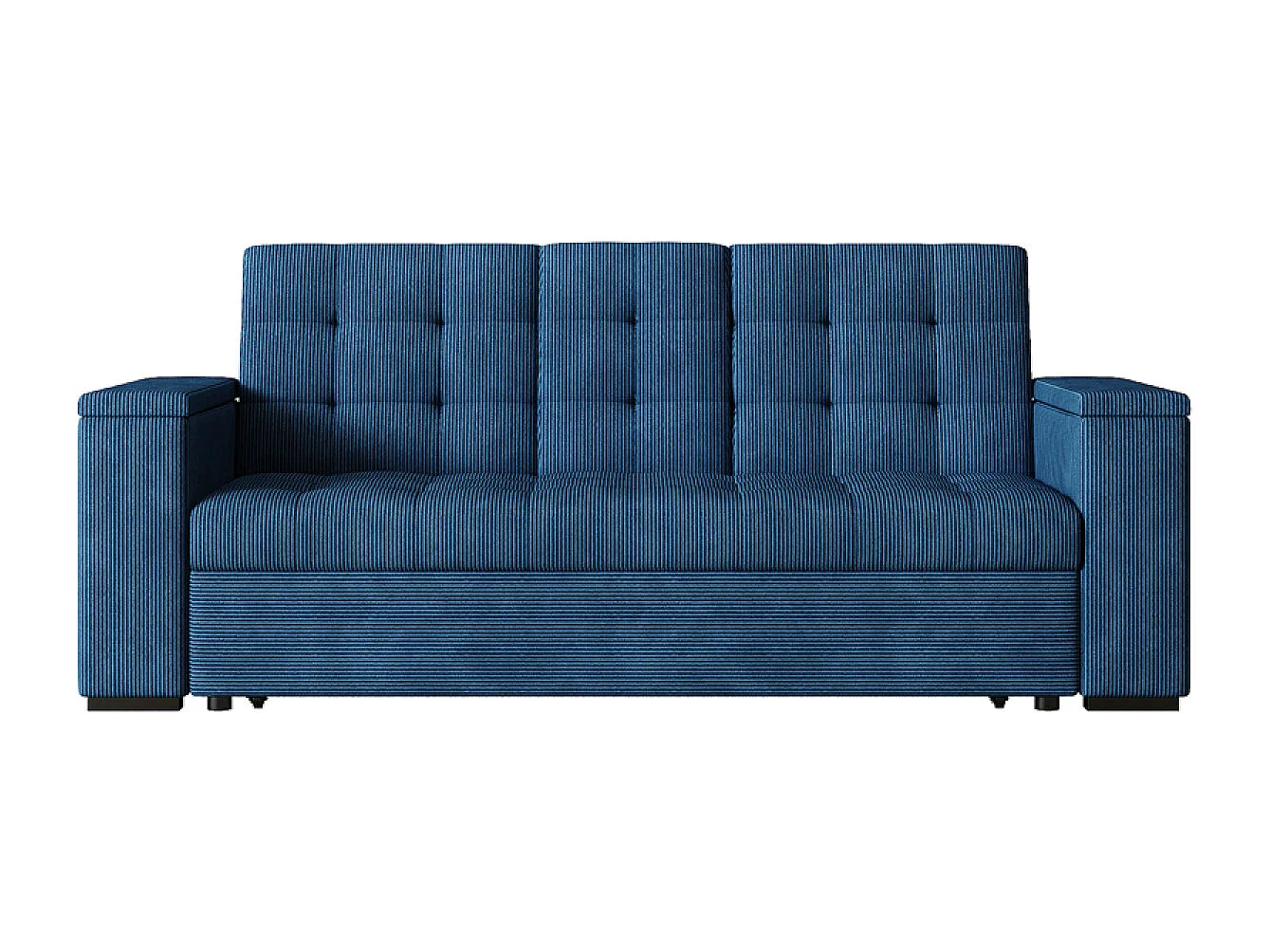 Canapé 3 places convertibles bleu velours côtelé NOHO