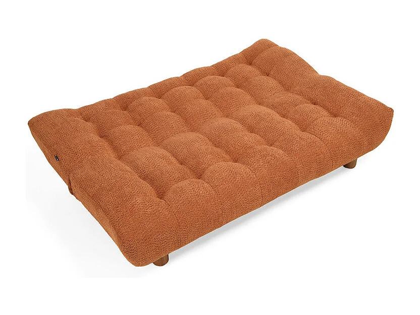 Banquette convertible capitonnée tissu bouclette terracotta - VALENTIN