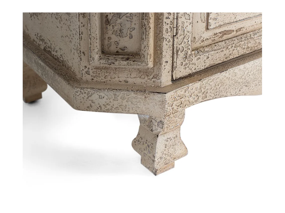 Handgemaakte mangohouten vitrinekast met 4 deuren