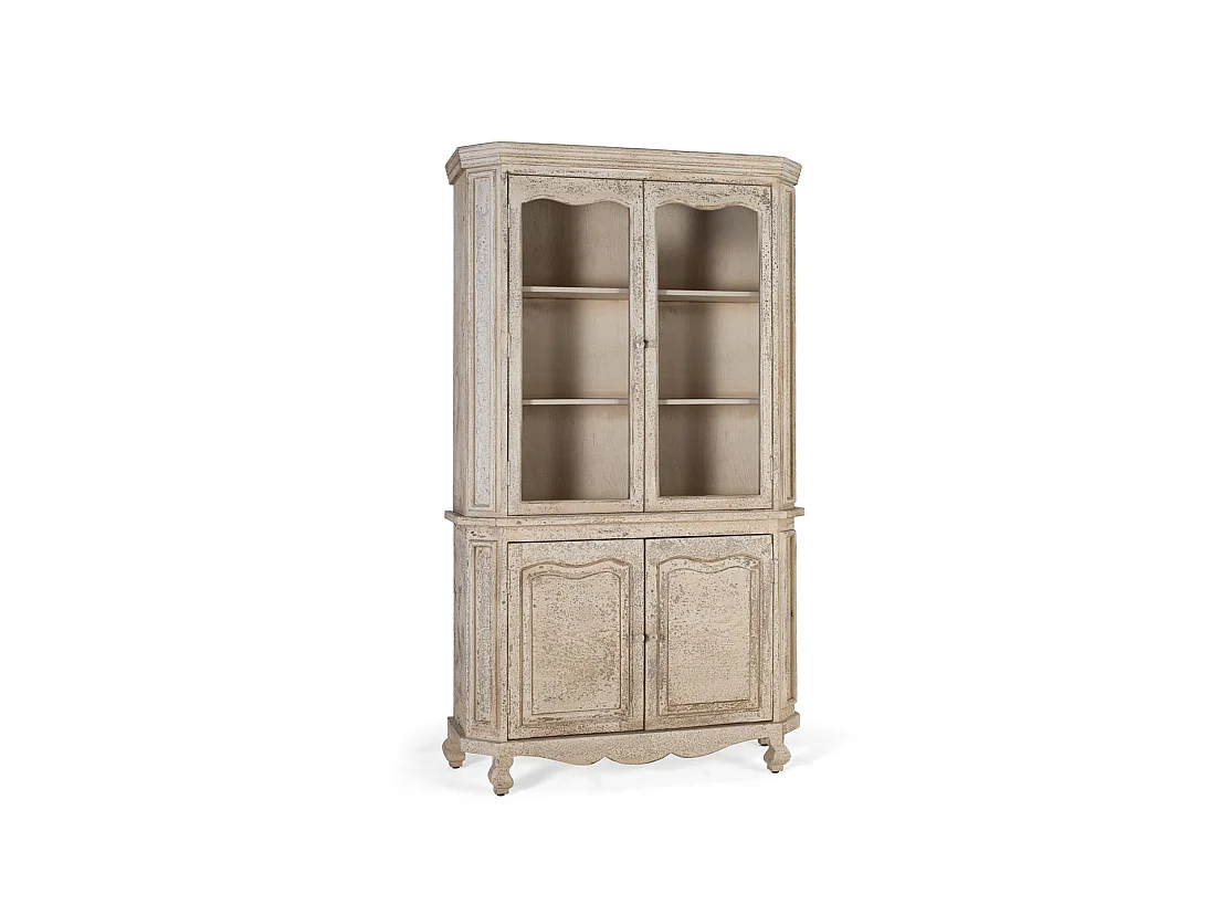 Vetrina in legno di mango, stile rustico, 120 cm - 207x120x40