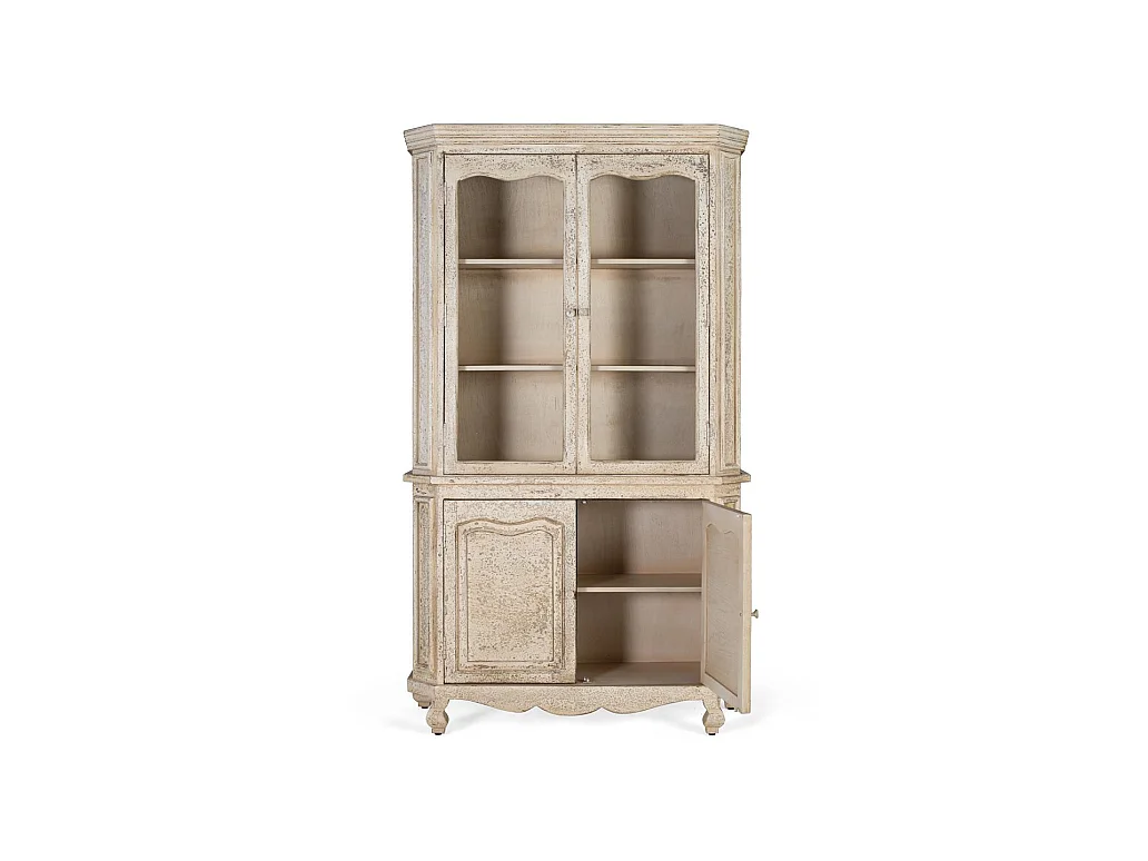 Vetrina in legno di mango, stile rustico, 120 cm - 207x120x40
