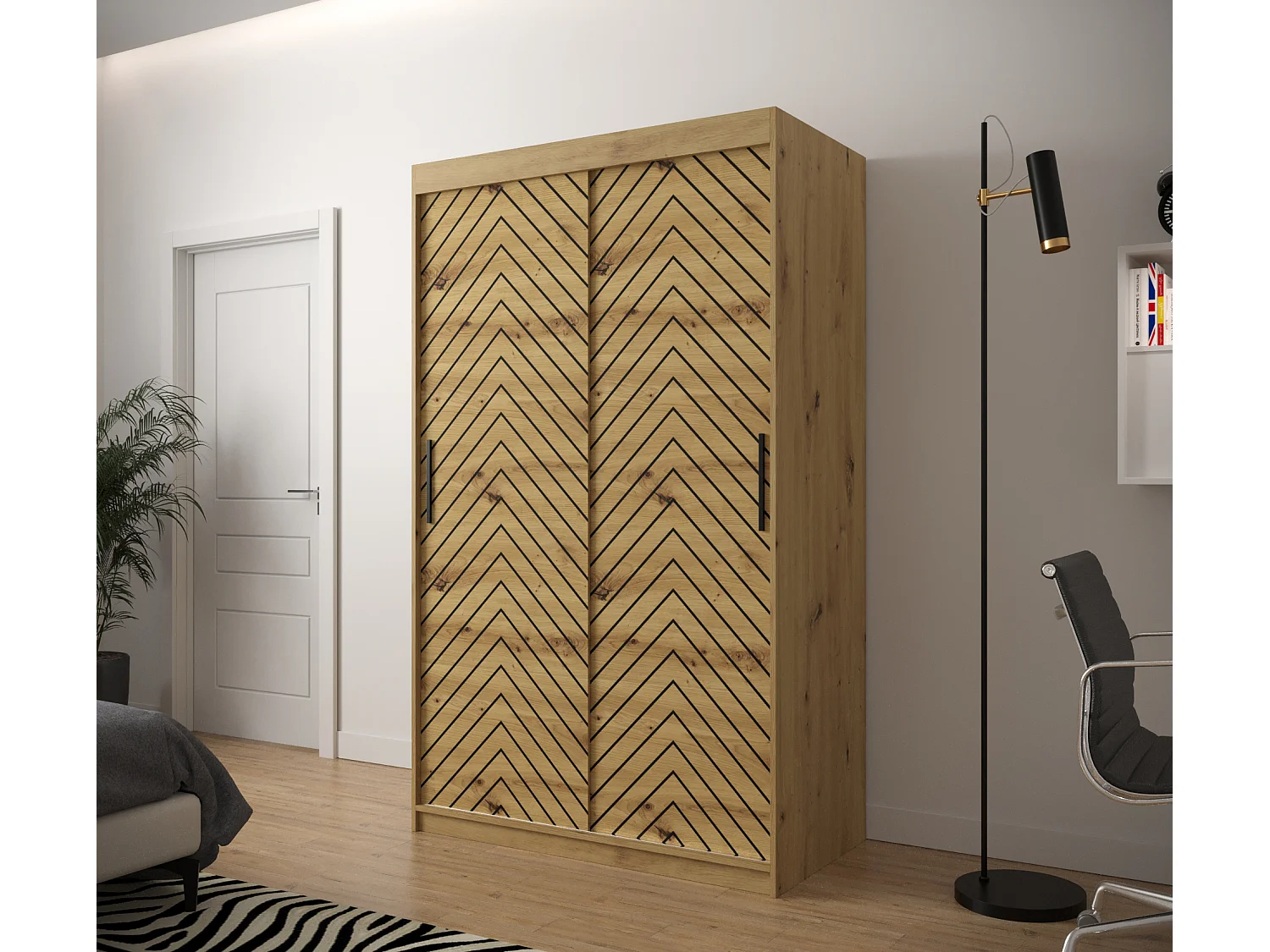 Armoire à portes coulissantes Jodełka 1 200/120/62 2 portes (Artisan)