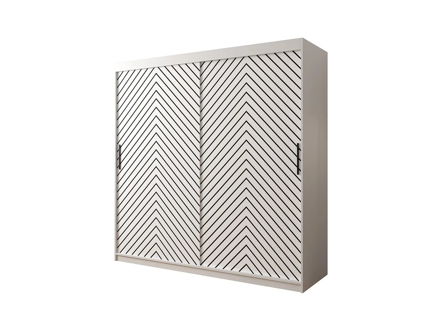 Armoire à portes coulissantes Jodełka 1 200/200/62 2 portes (Blanc)