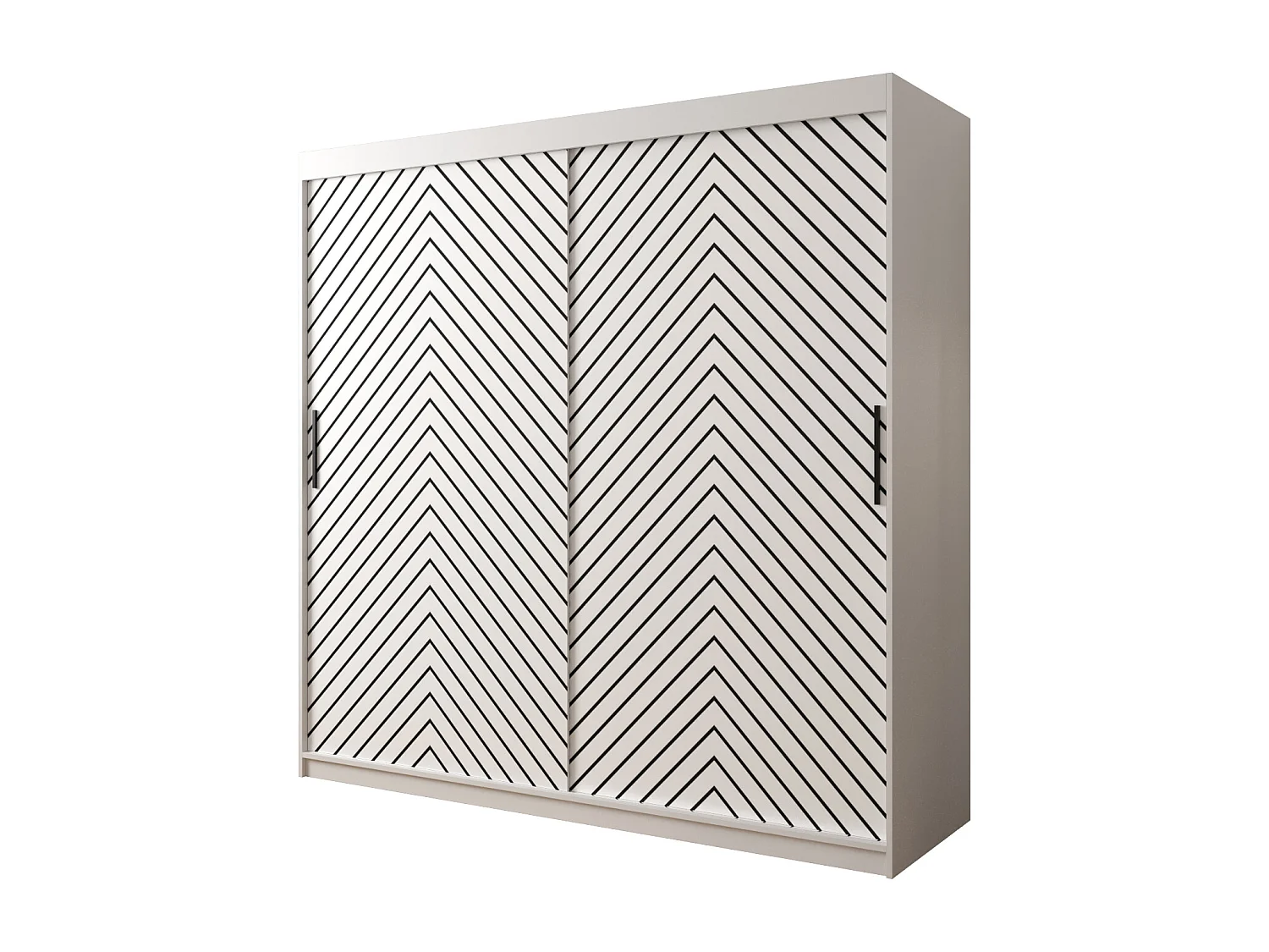 Armoire à portes coulissantes Jodełka 1 200/200/62 2 portes (Blanc)