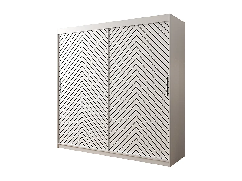 Armoire à portes coulissantes Jodełka 1 200/200/62 2 portes (Blanc)