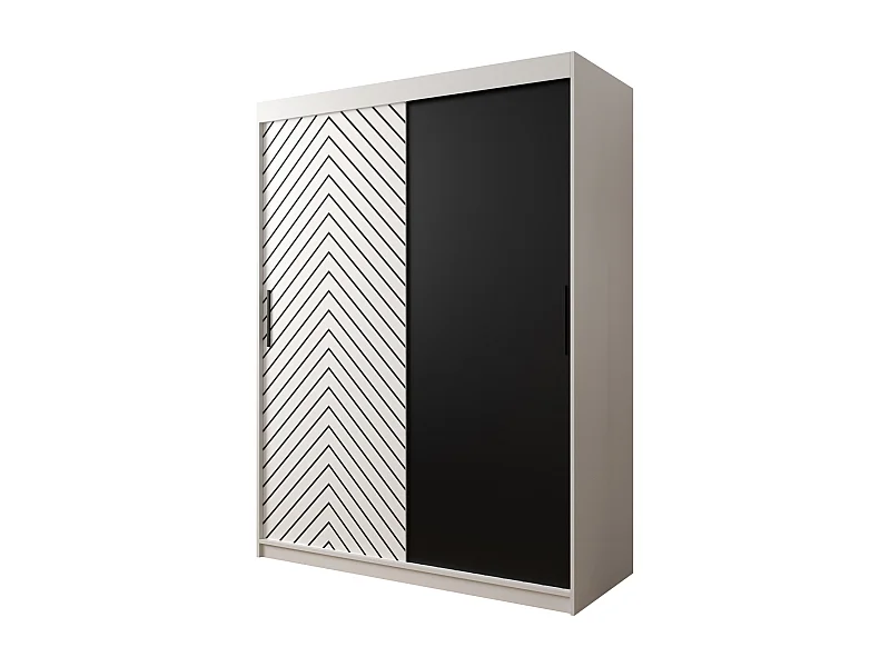 Armoire à portes coulissantes Jodełka 200/150/62 2 portes (Blanc)