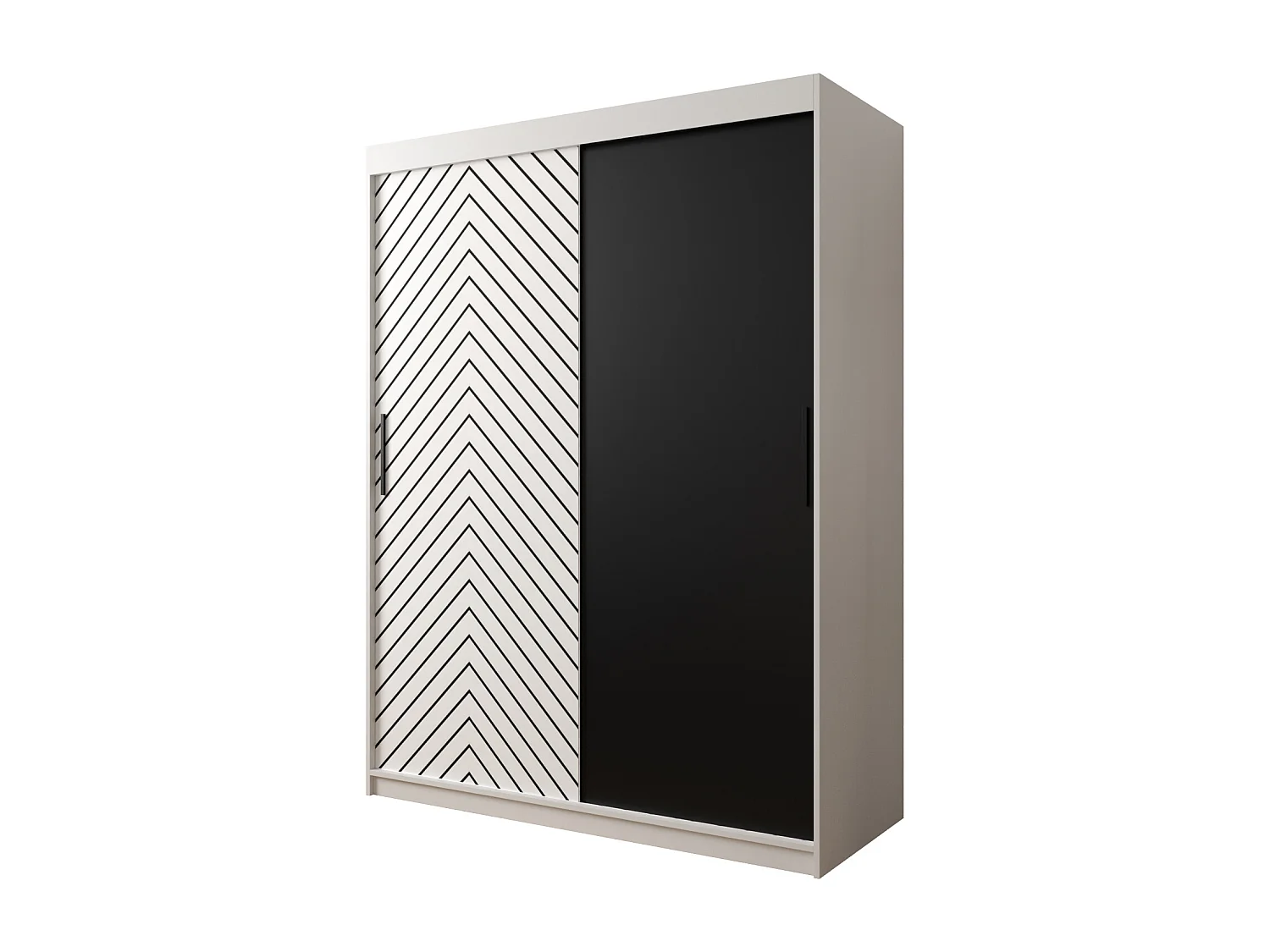 Armoire à portes coulissantes Jodełka 200/150/62 2 portes (Blanc)