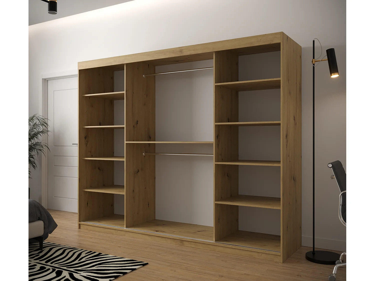 Armoire à portes coulissantes Jodełka 1 200/250/62 3 portes (Artisan)