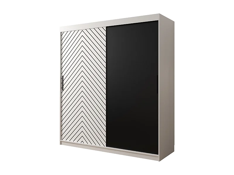 Armoire à portes coulissantes Jodełka 200/180/62 2 portes (Blanc)