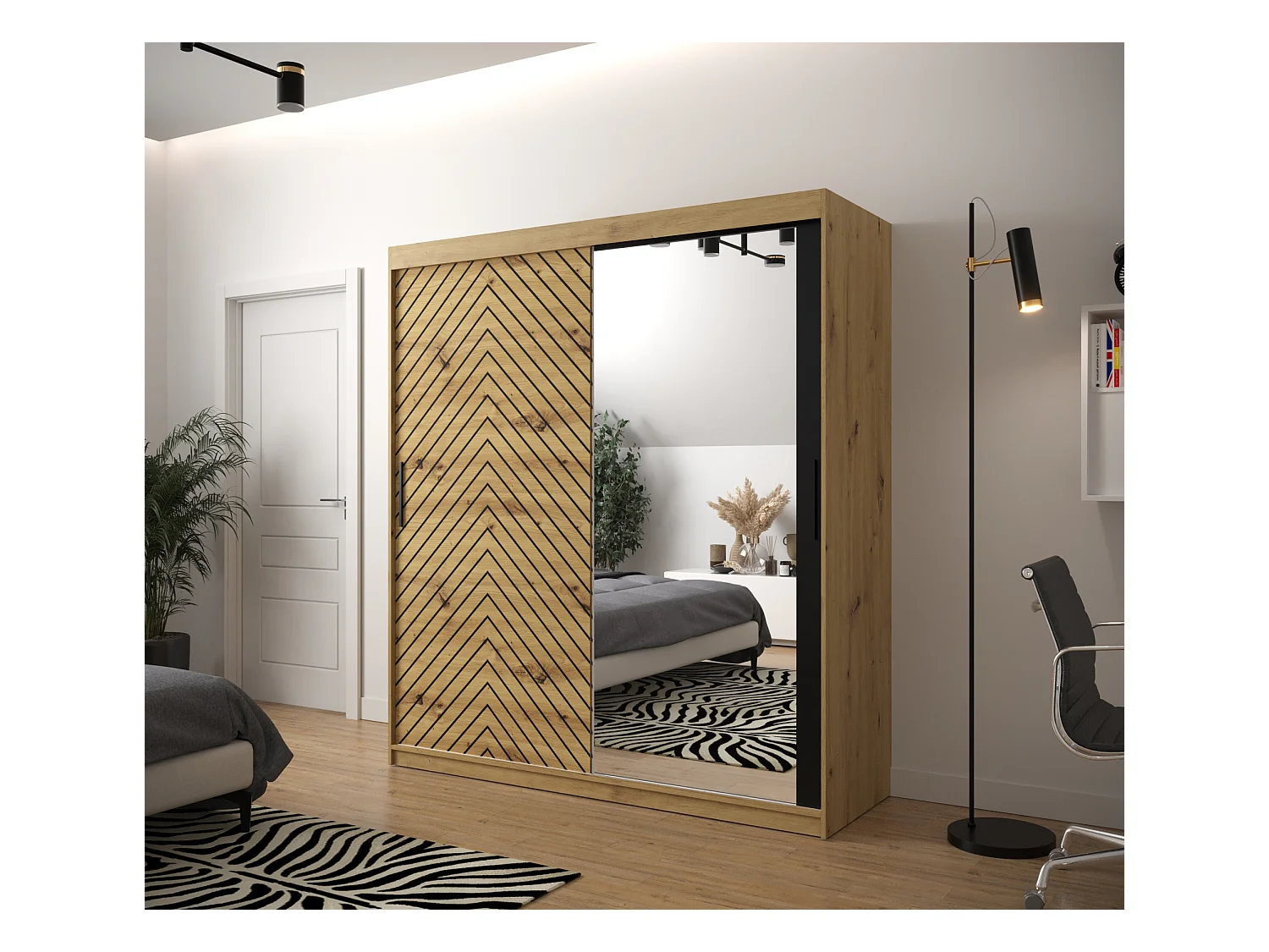 Armadio Jodełka ad ante scorrevoli 2 200/180/62 2 deuren (Artisan)