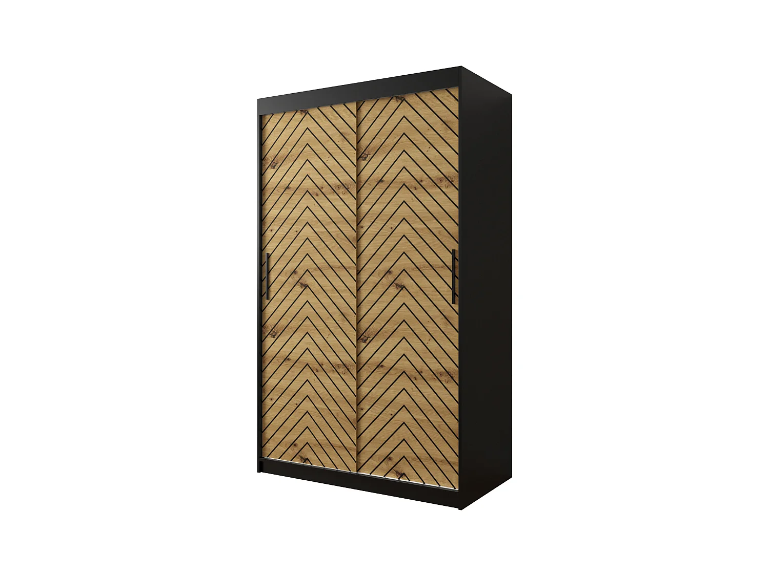 Armoire à portes coulissantes Jodełka 1 200/120/62 2 portes (Noir/Artisan)