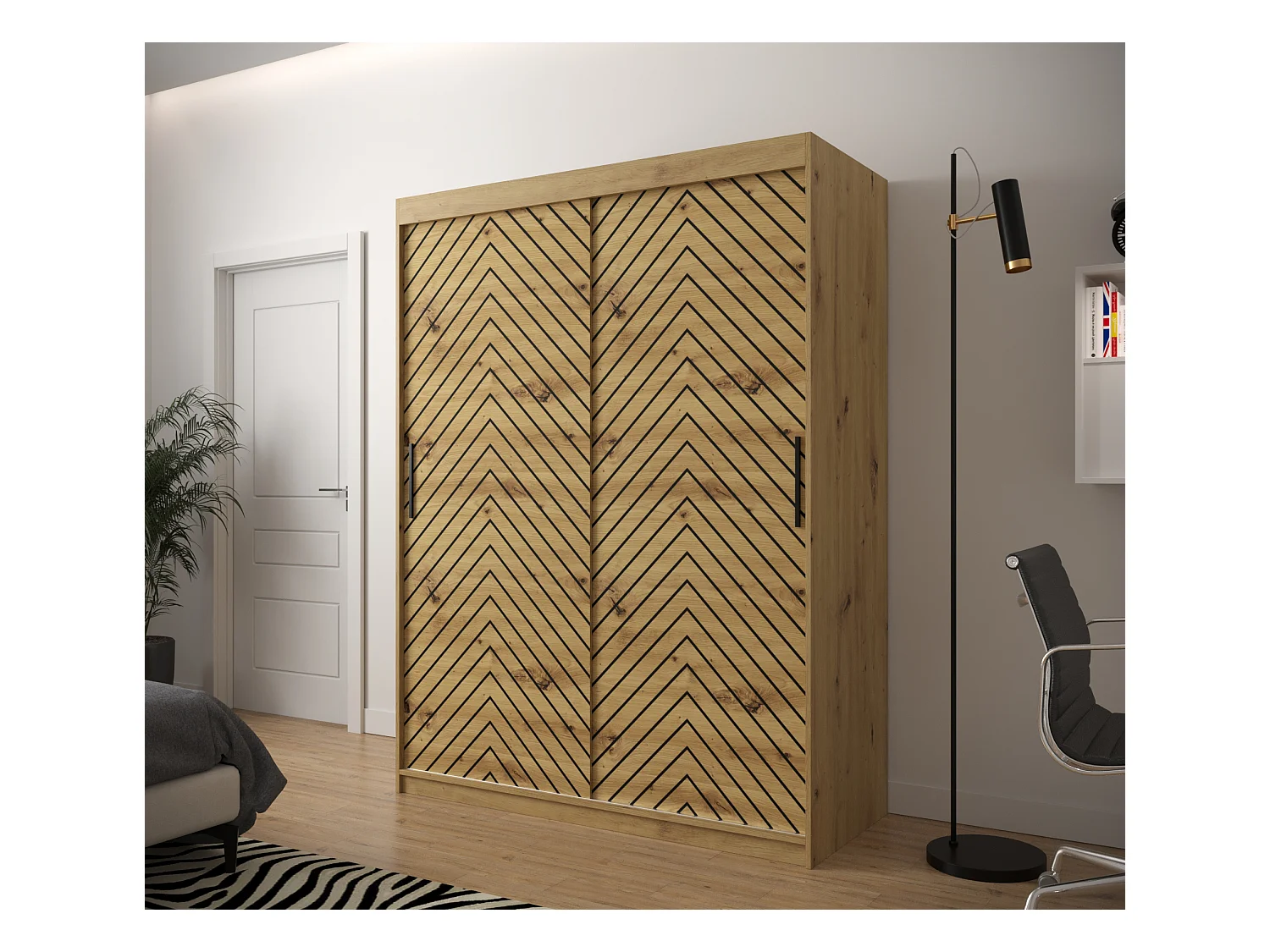 Armoire à portes coulissantes Jodełka 1 200/150/62 2 portes (Artisan)