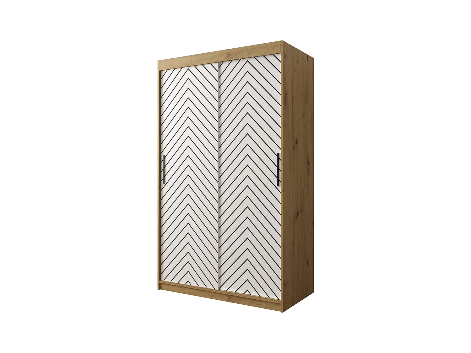 Armoire à portes coulissantes Jodełka 1 200/120/62 2 portes (Artisan/Blanc)