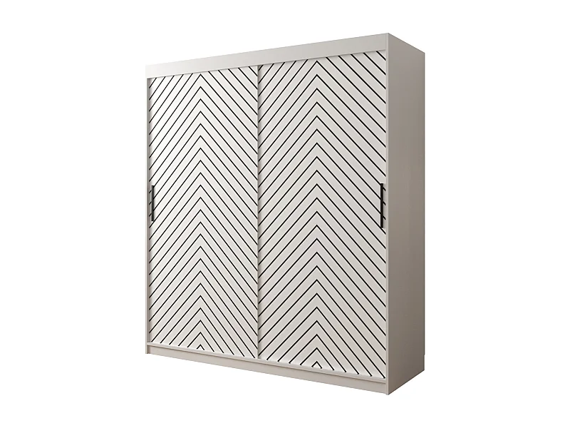 Armoire à portes coulissantes Jodełka 1 200/180/62 2 portes (Blanc)