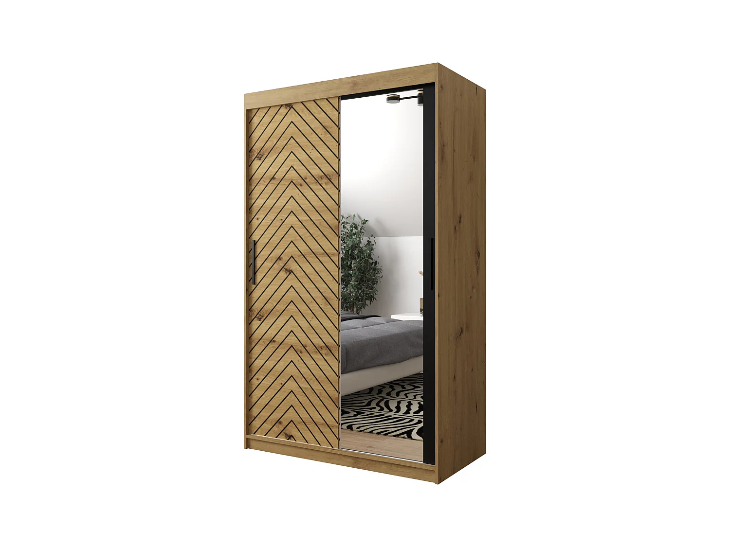 Armoire à portes coulissantes Jodełka 2 200/150/62 2 portes (Artisan)