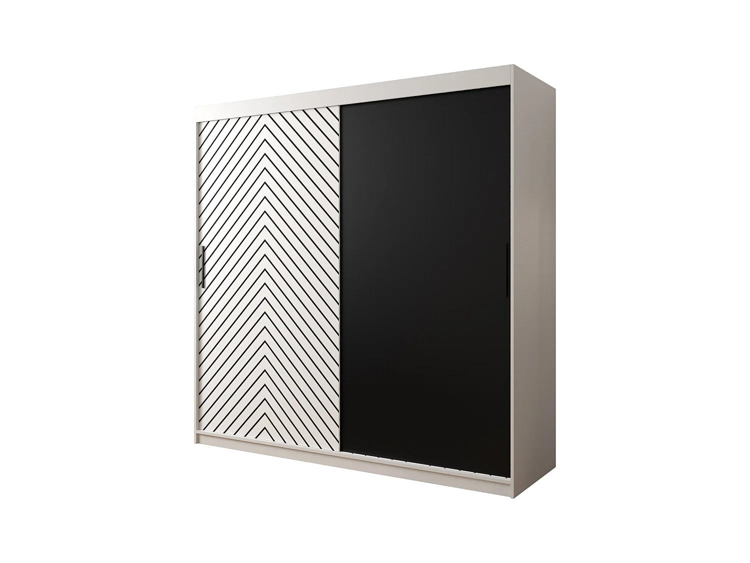 Armoire à portes coulissantes Jodełka 200/200/62 2 portes (Blanc)