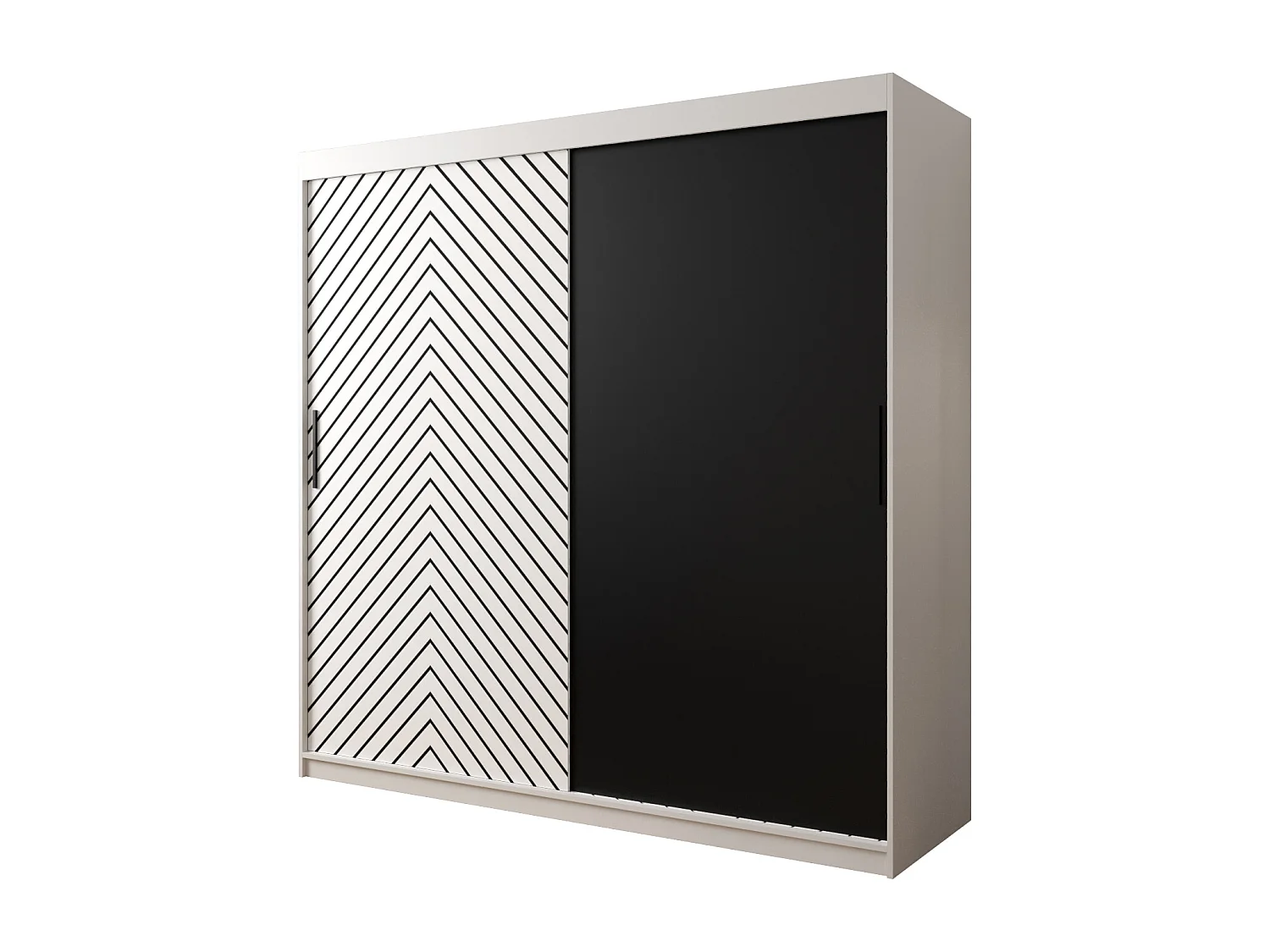 Armoire à portes coulissantes Jodełka 200/200/62 2 portes (Blanc)