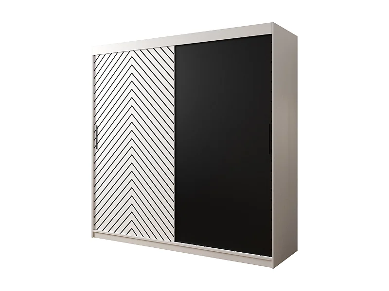 Armoire à portes coulissantes Jodełka 200/200/62 2 portes (Blanc)