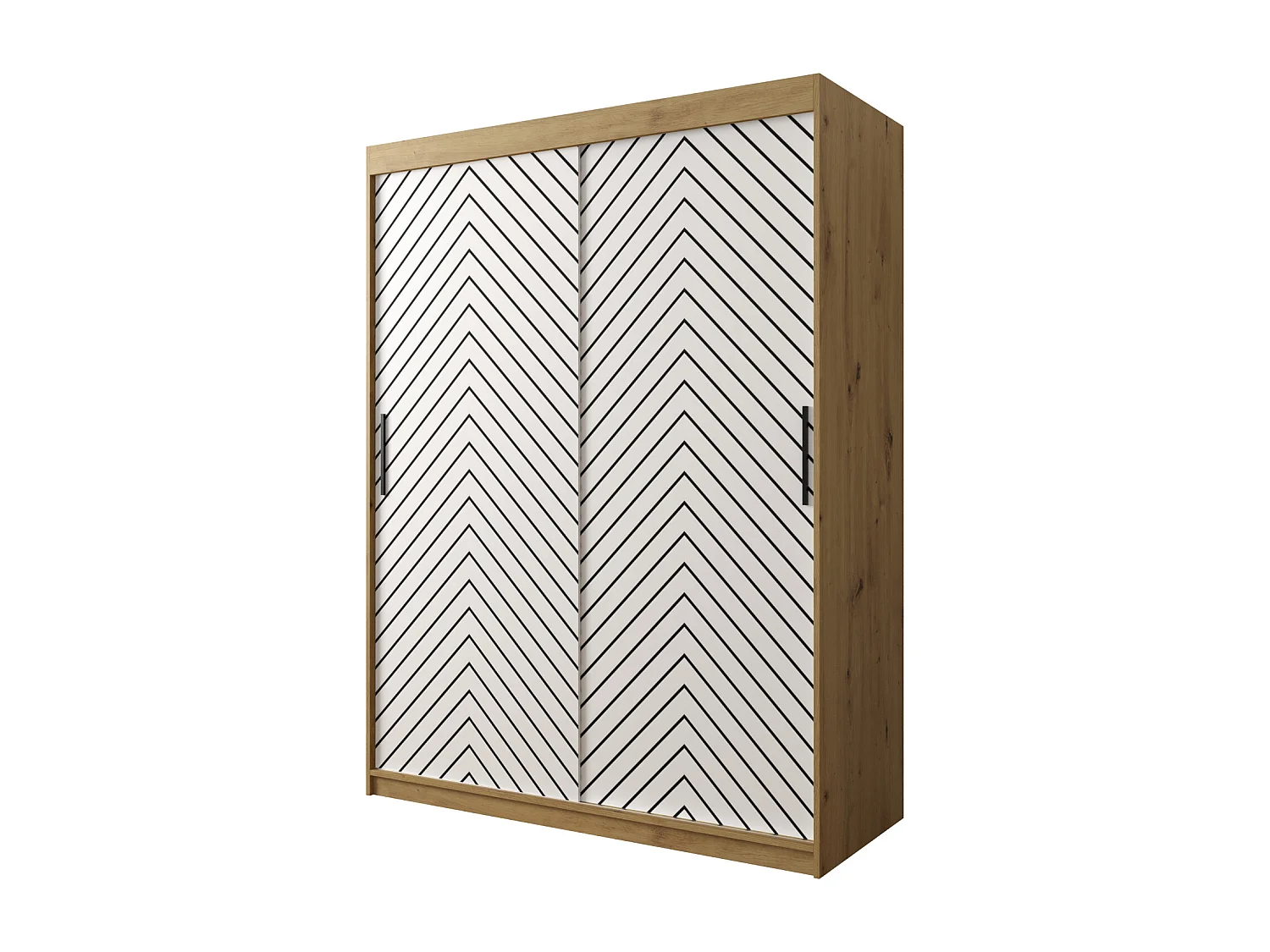 Armoire à portes coulissantes Jodełka 1 200/150/62 2 portes (Artisan/Blanc)