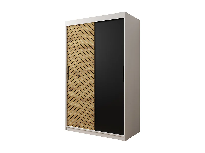 Schwebetürenschrank Jodełka 200/120/62 2-Türig (Weiß/Artisan)