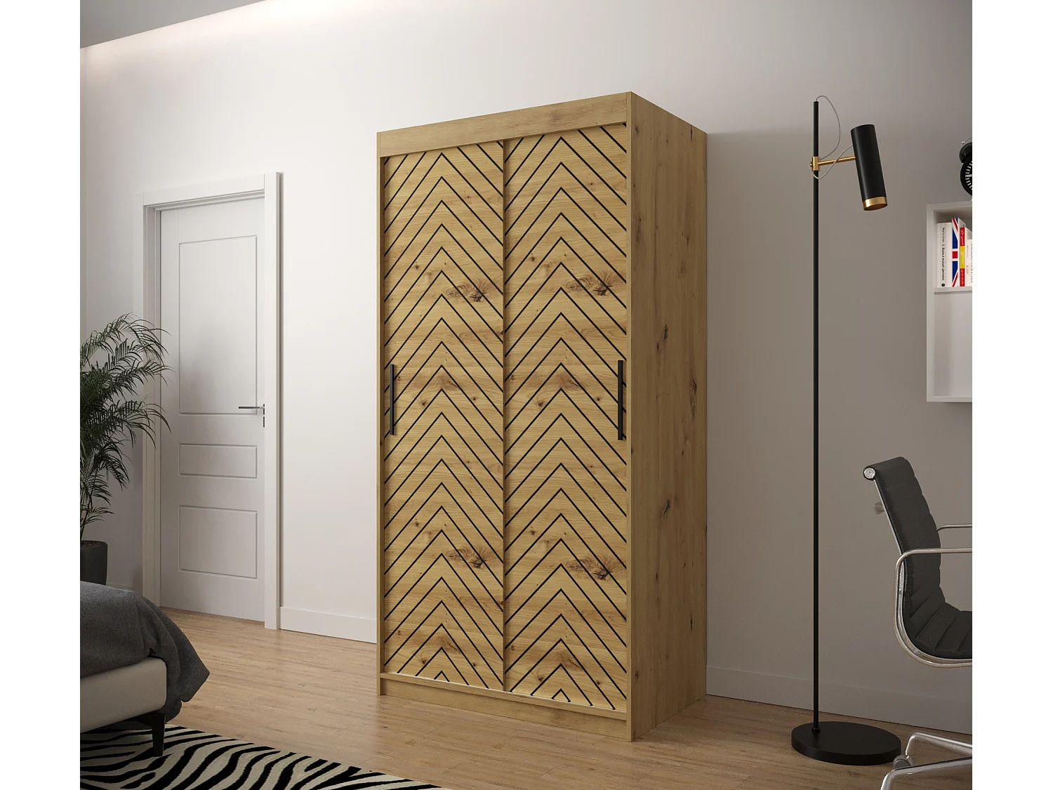 Armoire à portes coulissantes Jodełka 1 200/100/62 2 portes (Artisan)