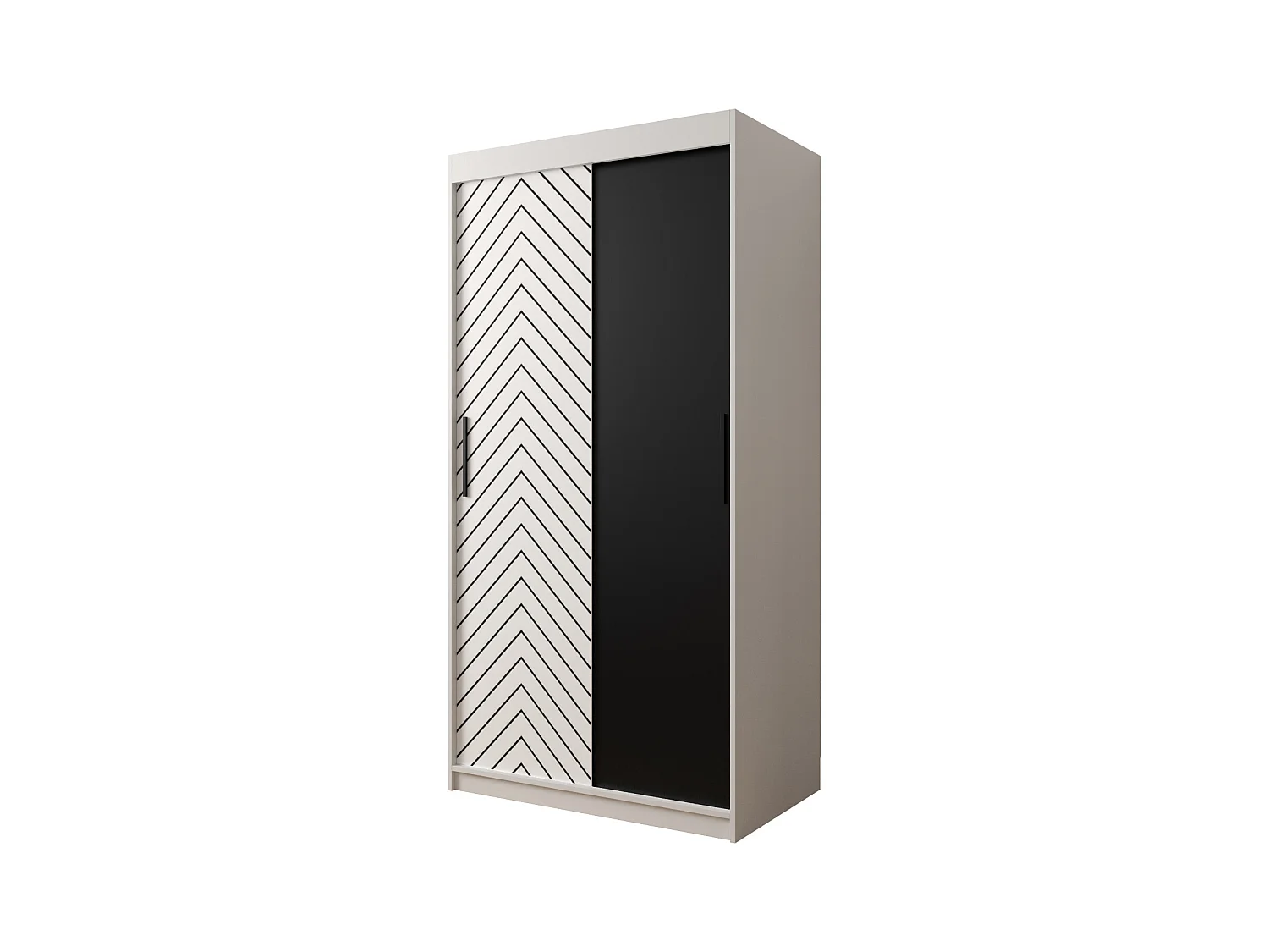 Armoire à portes coulissantes Jodełka 200/100/62 2 portes (Blanc)