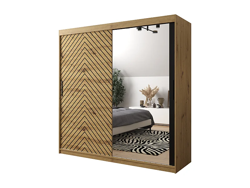 Schuifdeurkast Jodełka 2 200/200/62 2 deuren (Artisan)