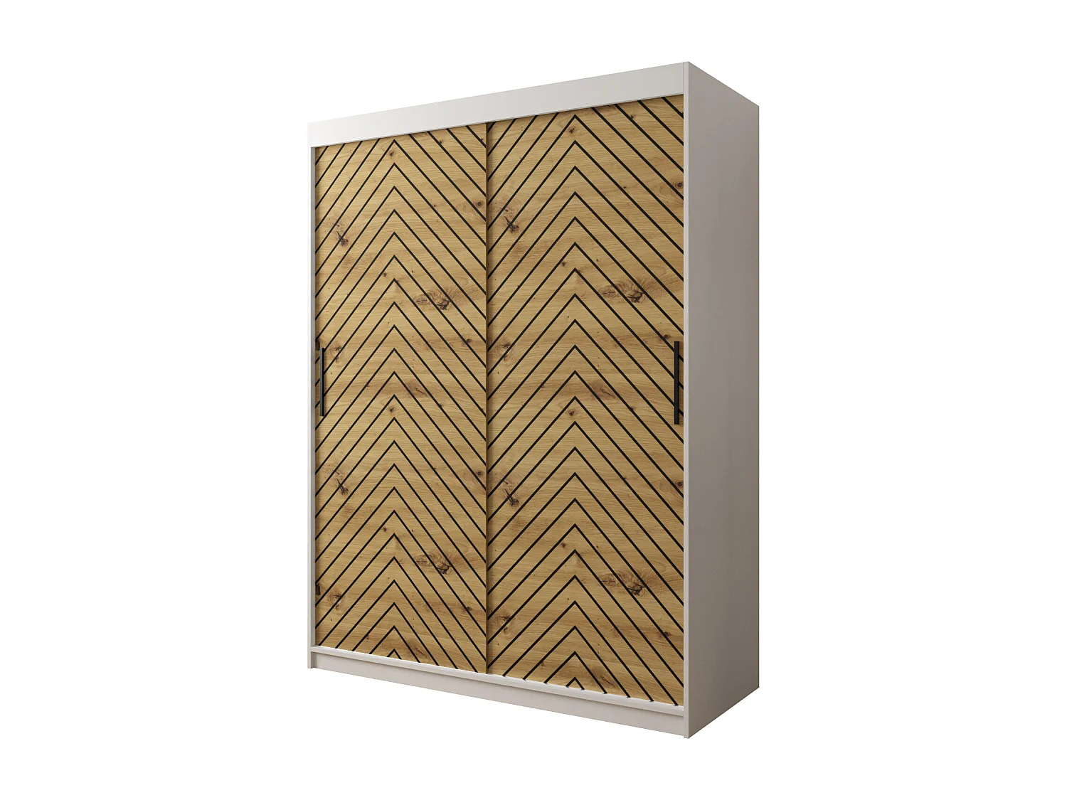 Armoire à portes coulissantes Jodełka 1 200/150/62 2 portes (Blanc/Artisan)